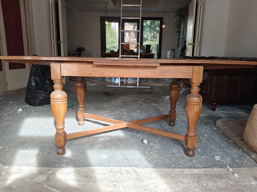 Retro tafel massief eikenhout, Huis en Inrichting, Ophalen, Gebruikt, 100 tot 150 cm, 50 tot 100 cm