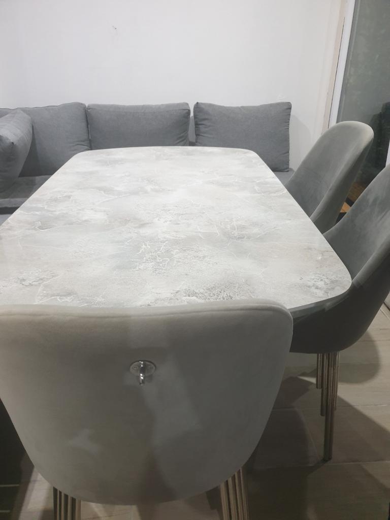 Eettafel + stoelen + teras, Huis en Inrichting, Complete eetkamers, Ophalen