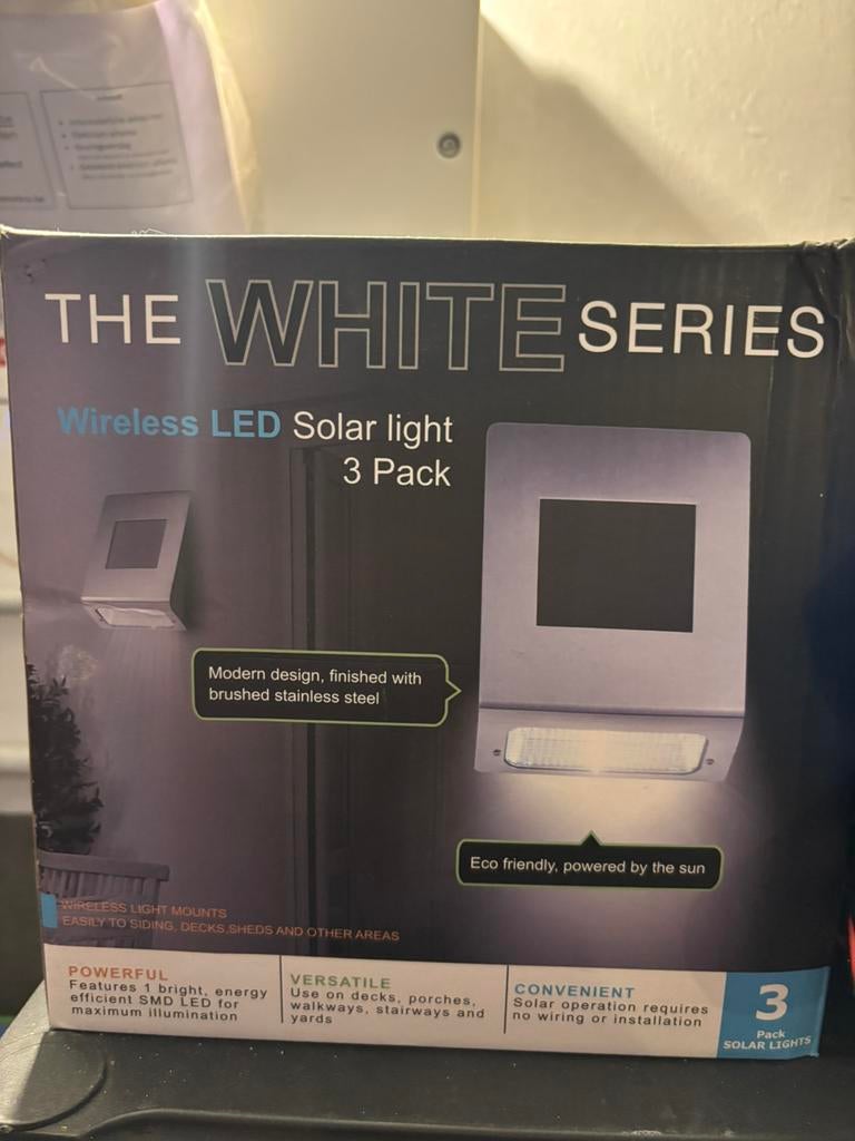 3 solar wandlampen buiten NIEUW, Enlèvement, Comme neuf