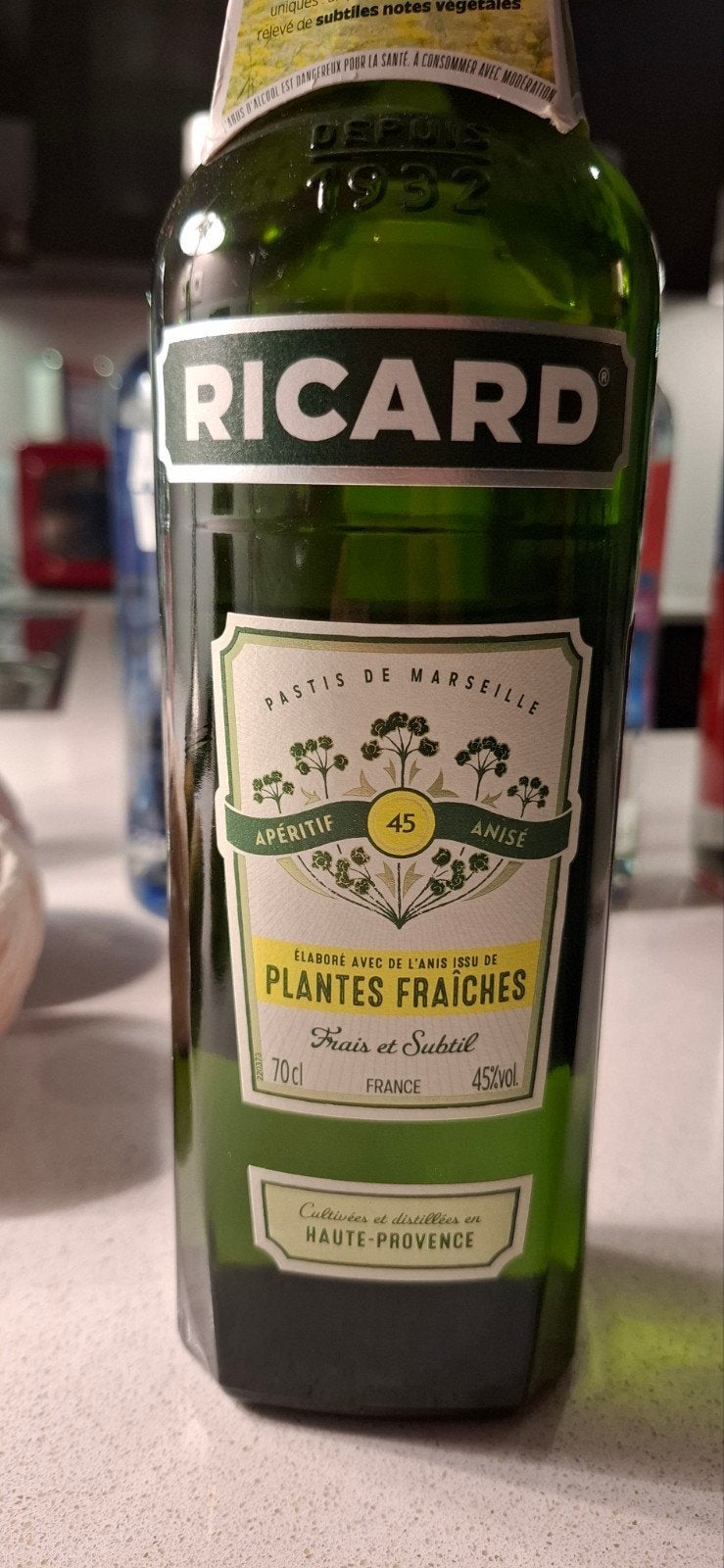 Ricard plantes fraîches non entamé 70cl à vendre, Enlèvement