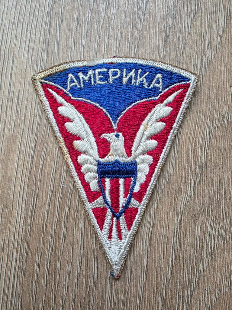 US WW2 Military Mission to Moscow patch whiteback, Ophalen of Verzenden
