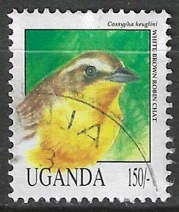 Uganda 1992 - Yvert 912 - De Witbrauwroodborsttapuit (ST), Postzegels en Munten, Postzegels | Afrika, Verzenden, Gestempeld