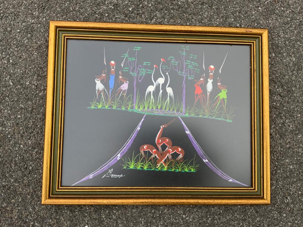 Afrikaanse tekening/schilderij, Ophalen