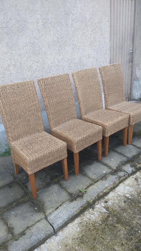 4 stoelen voor Tuin, Huis, terras, veranda,keuken of andere., Ophalen, Gebruikt, Bruin, Metaal