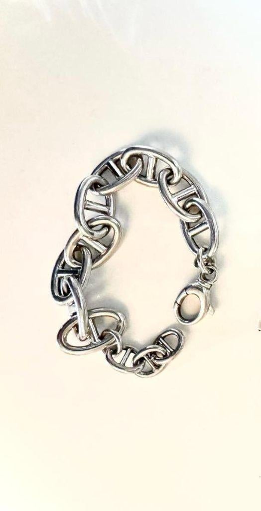 Zilveren schakelarmband, Bijoux, Sacs & Beauté, Bracelets, Comme neuf, Argent, Argent, Enlèvement