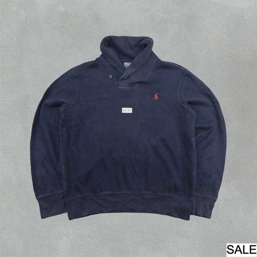 (535) Blue Ralph Lauren Buttoned Sweater -  M - Very Good, Ralph Lauren, Comme neuf, Bleu, Taille 48/50 (M)