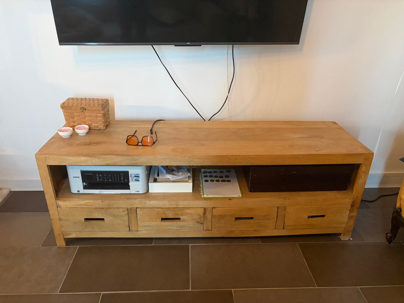 Teak tv meubel, Huis en Inrichting, Ophalen, Zo goed als nieuw