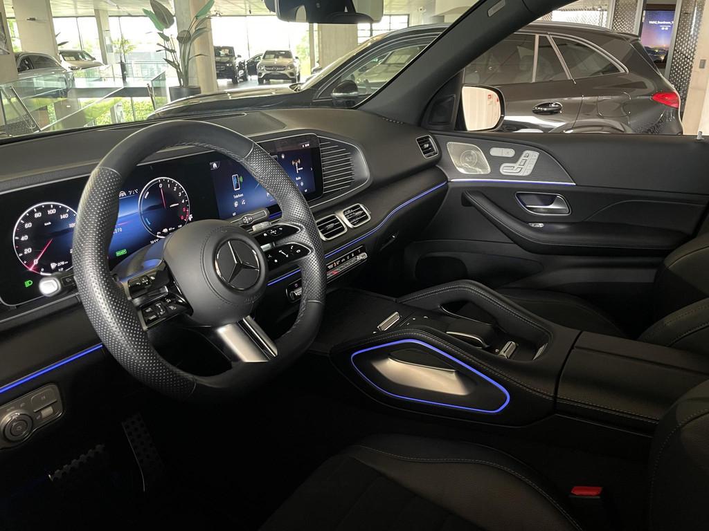 Mercedes-Benz GLE 350 de 4MATIC AMG Line + BURMESTER + AIRMA, Auto's, Stof, Gebruikt, Zwart, GLE