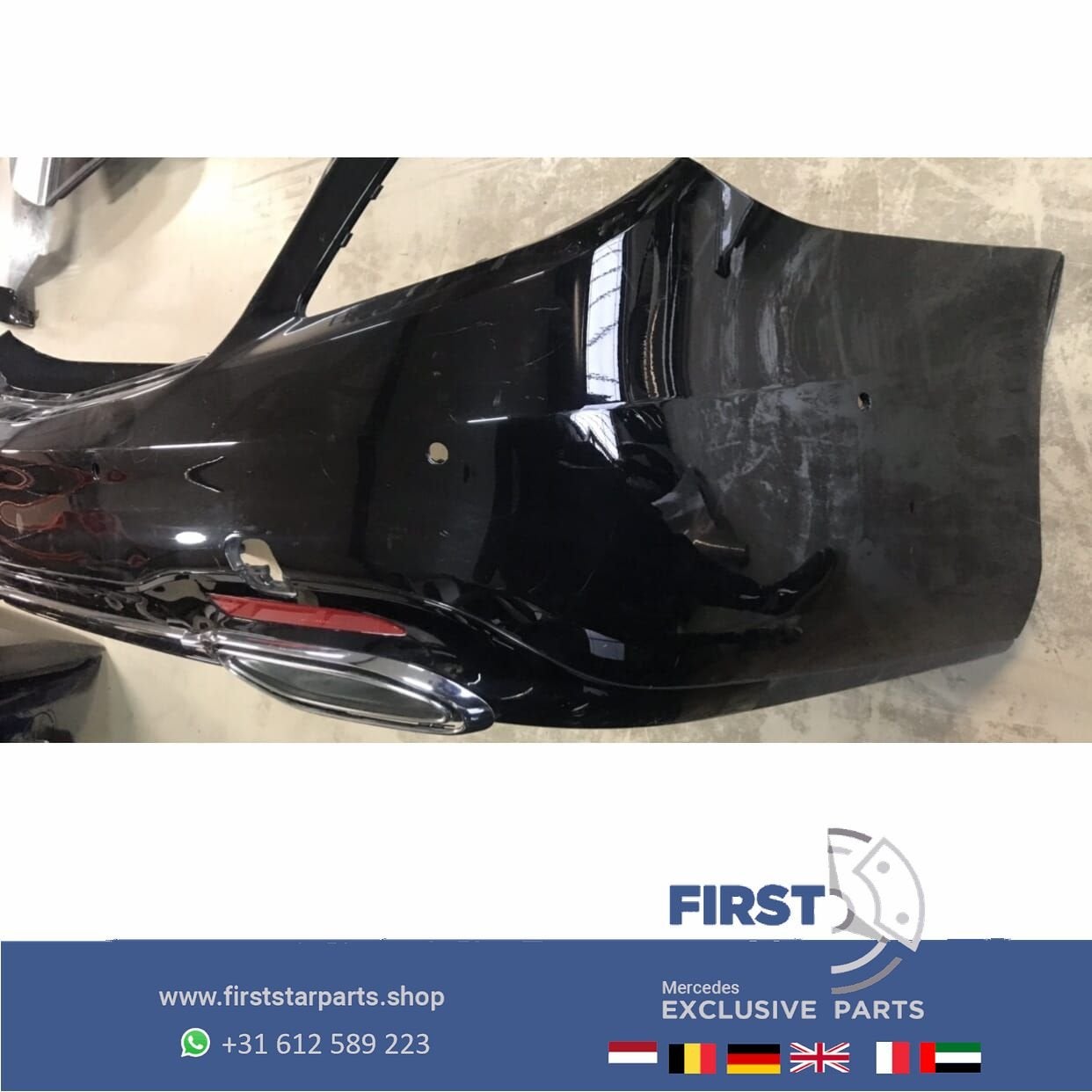 W222 FACELIFT AMG ACHTERBUMPER S Klasse 2017 ZWART origineel, Utilisé, -, Avant, -