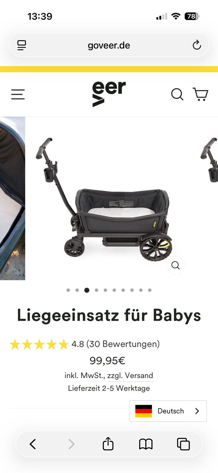 Veer Baby, Ophalen, Zo goed als nieuw
