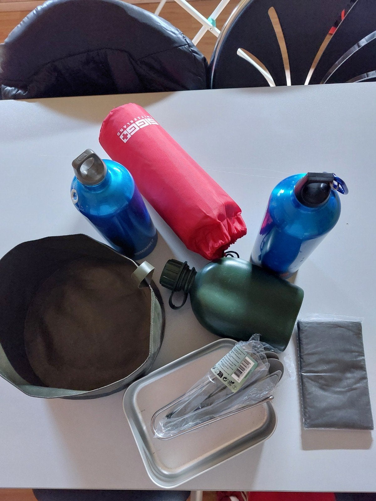 set drinkbussen waskom gamel reddingsdeken, Caravans en Kamperen, Ophalen, Zo goed als nieuw