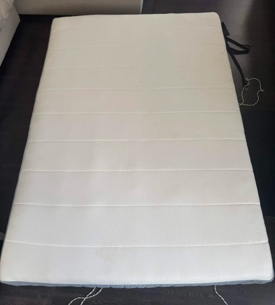 Matelas Ikea 140x200 avec cadre de lit ikea, Gris, Enlèvement, Deux personnes, 140 cm