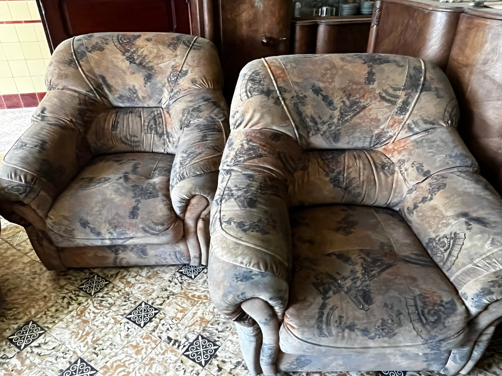 salon zetels, Ophalen, Hout, Gebruikt, 150 tot 200 cm