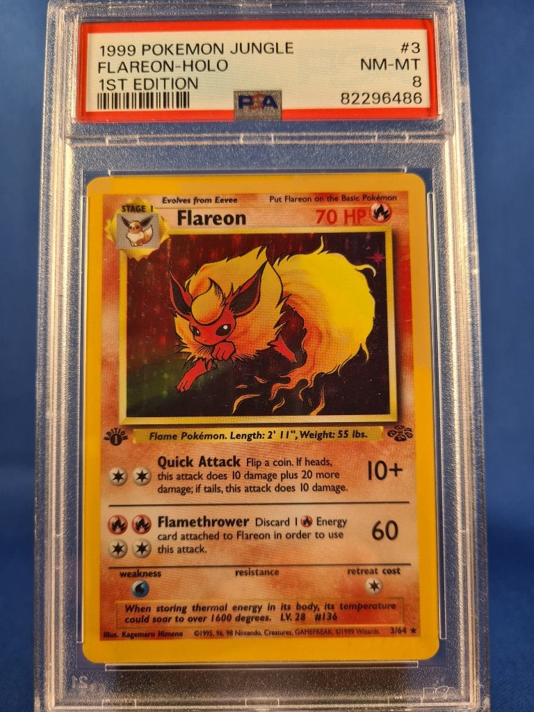 Flareon 3/64 - Jungle (1st edition) (PSA 8), Envoi, Utilisé