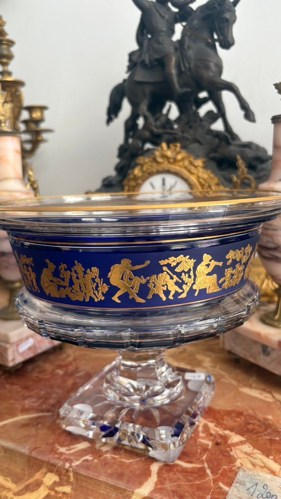 Coupe Val Saint-Lambert Borodin Cristal Bleu, Enlèvement ou Envoi