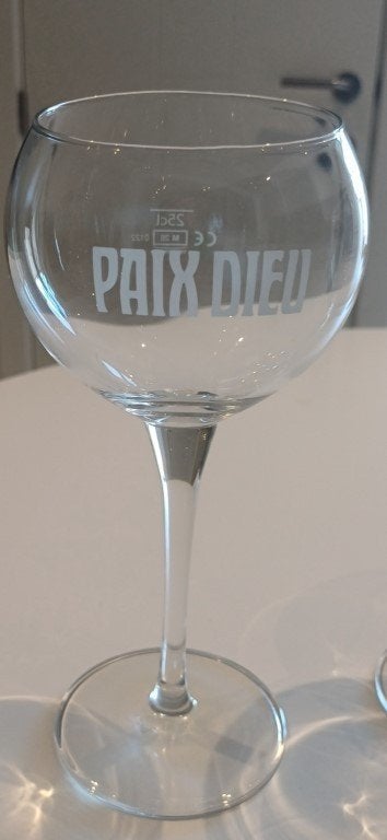 Glazen Paix dieux 33 cl , gin bombay , kriek on the rocks ., Ophalen, Nieuw, Bierglas
