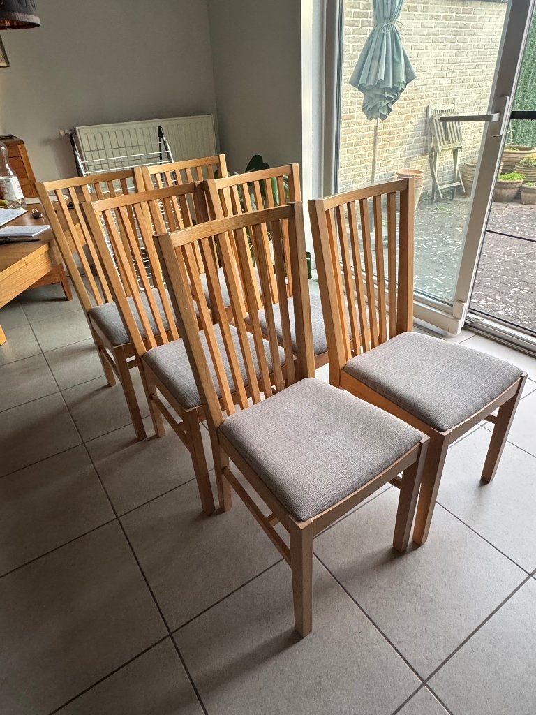 Stoelen eettafel, Huis en Inrichting, Ophalen, Hout, Bruin, Zo goed als nieuw