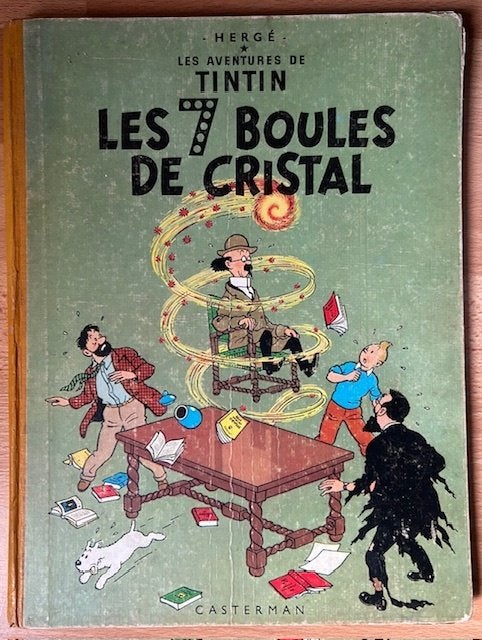 TINTIN - LES 7 BOULES DE CRISTAL 1960 - KUIFJE CASTERMAN, Boeken, Gelezen, Eén stripboek, Ophalen of Verzenden, Hergé