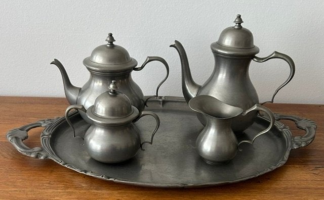 Unieke kans : Tinnen Servies - 5 stuks - Geerinco fabriek, Ophalen