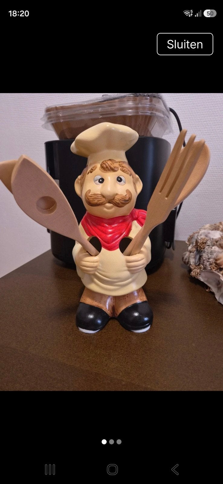 kookset houder, Ophalen