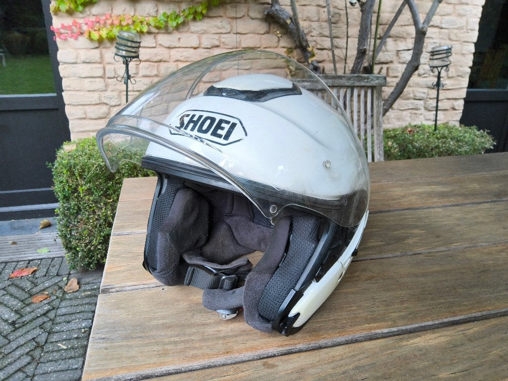 Casque Shoei J-Cruise blanc, Motos, M, Seconde main, Casque off road, Enlèvement