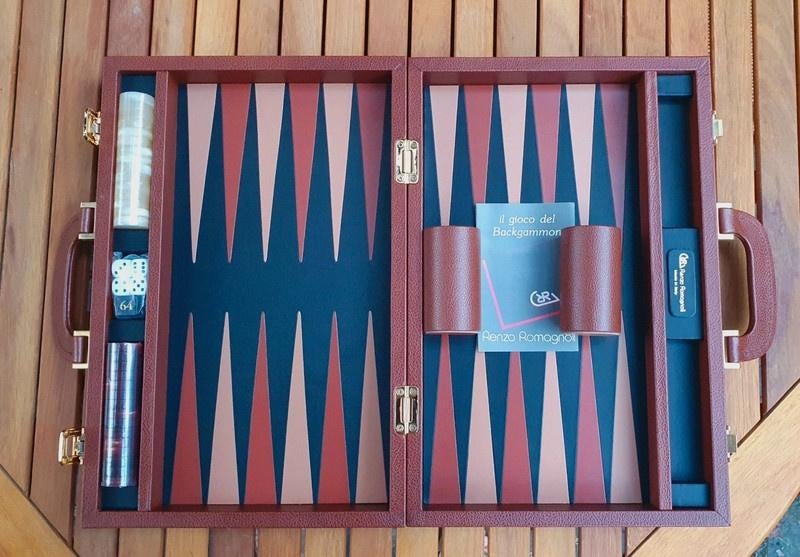 Backgammon Renzo Romagnoli en cuir, Enlèvement ou Envoi