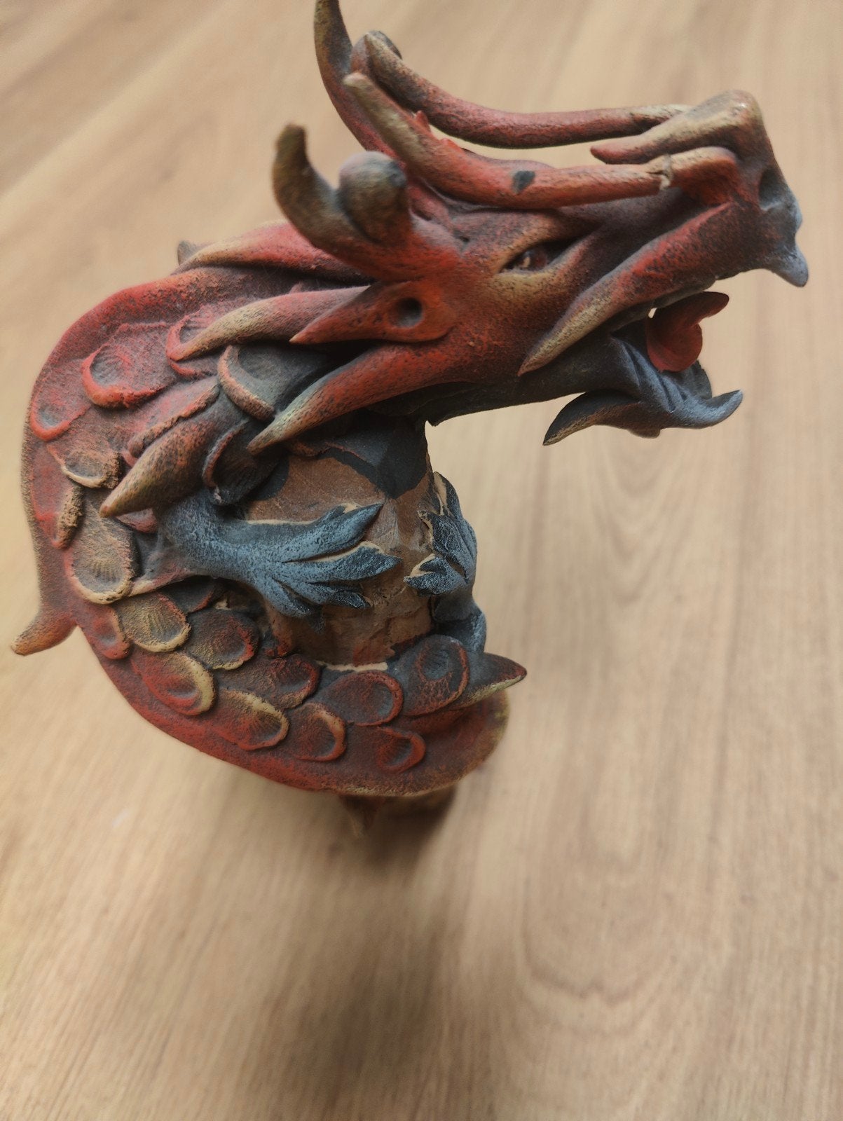 Sculpture en bois Dragon japonais – rapportée du Japon, Ophalen of Verzenden