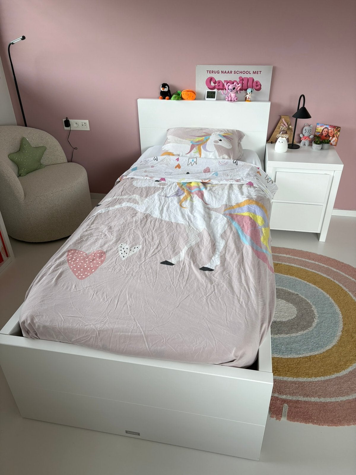 Bopita bed, matras, uitvalbescherming, commode nachtkastje, Kinderen en Baby's, Ophalen