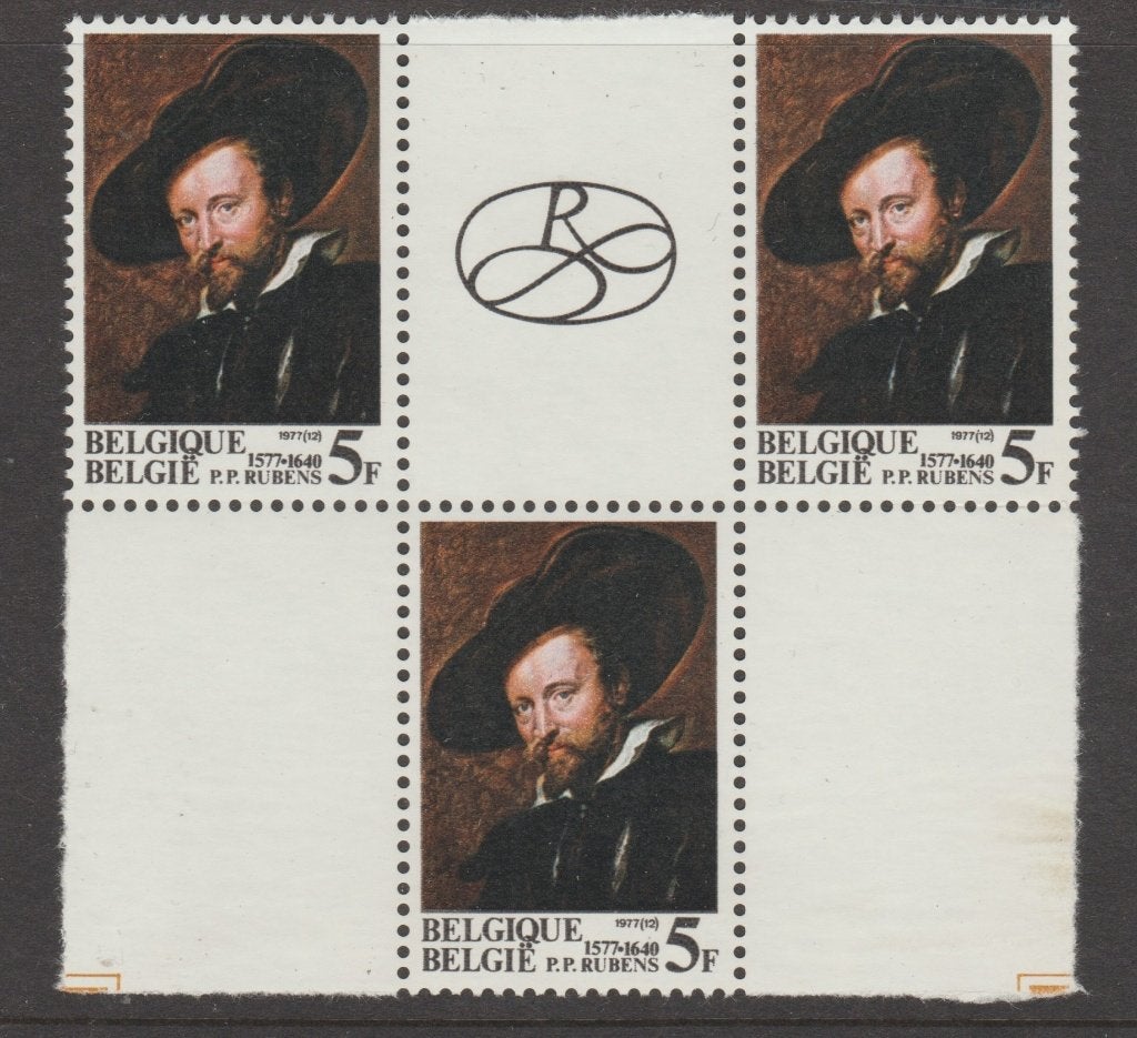 België 1977 Rubens - deel van blok - **, Postzegels en Munten, Orginele gom, Kunst, Ophalen of Verzenden, Postfris