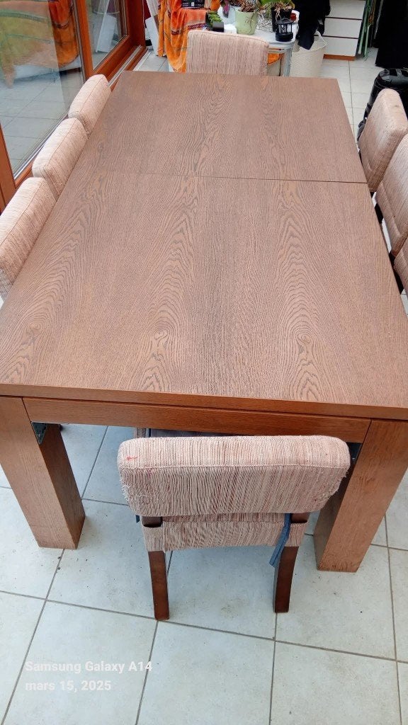 A donner table + chaises, Enlèvement, Utilisé, 6 à 8 chaises