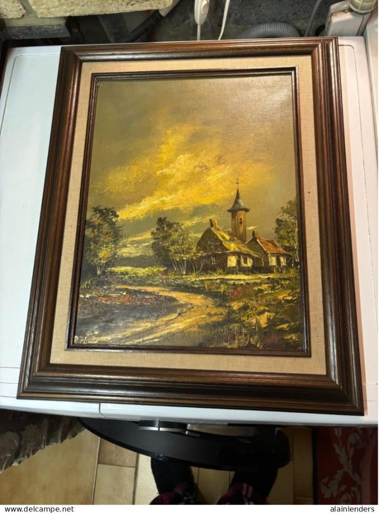 Cadre Paysage – vintage, Enlèvement, Utilisé, Bois, Moins de 50 cm