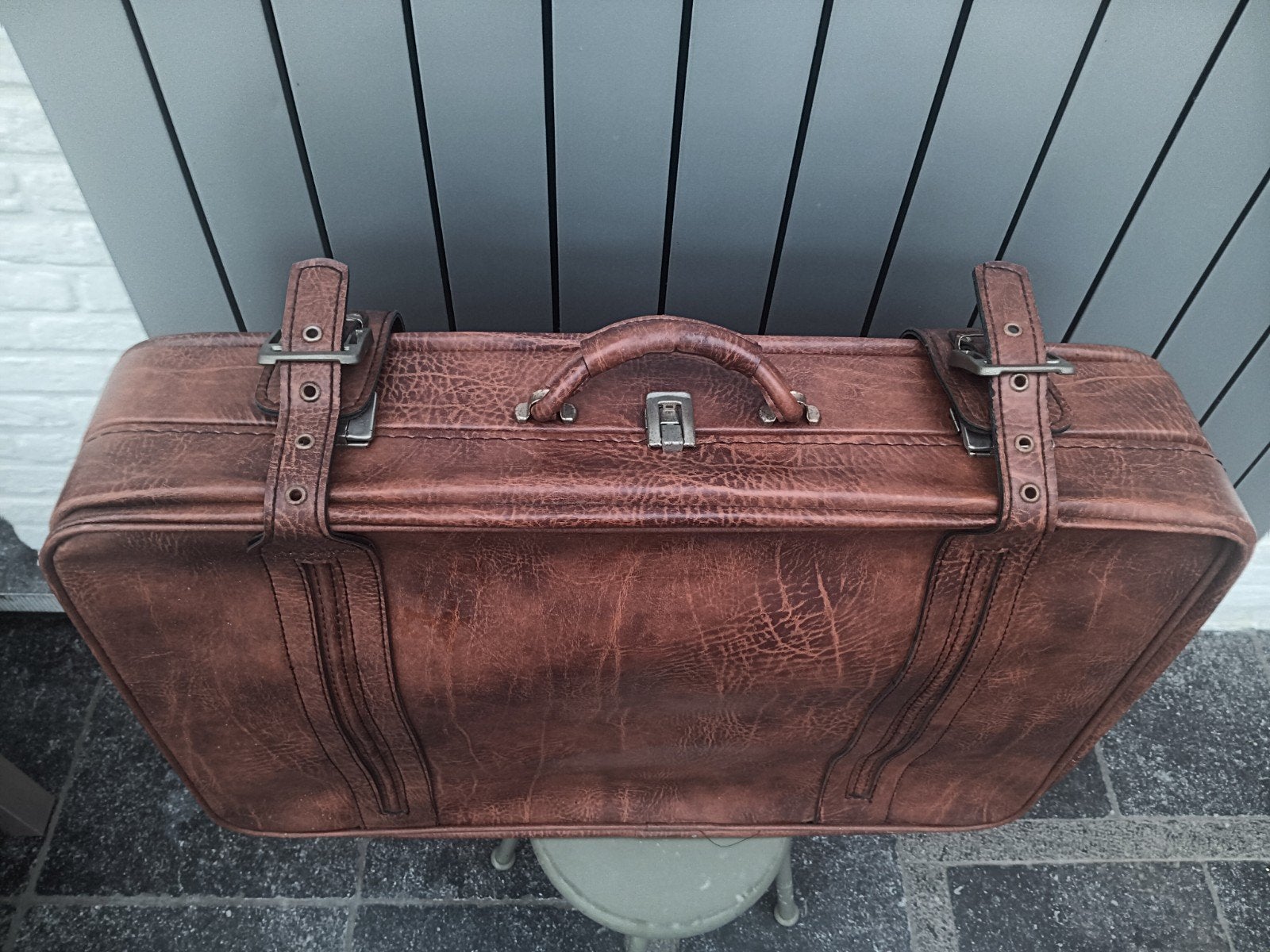 lederen vintage reiskoffer, Ophalen