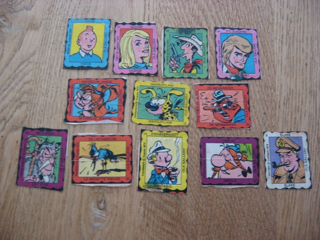 Kwabbernoot Lucky Luke Obelix Rik Ringers Kuifje... Stickers, Ophalen of Verzenden, Kuifje, Nieuw, Plaatje, Poster of Sticker
