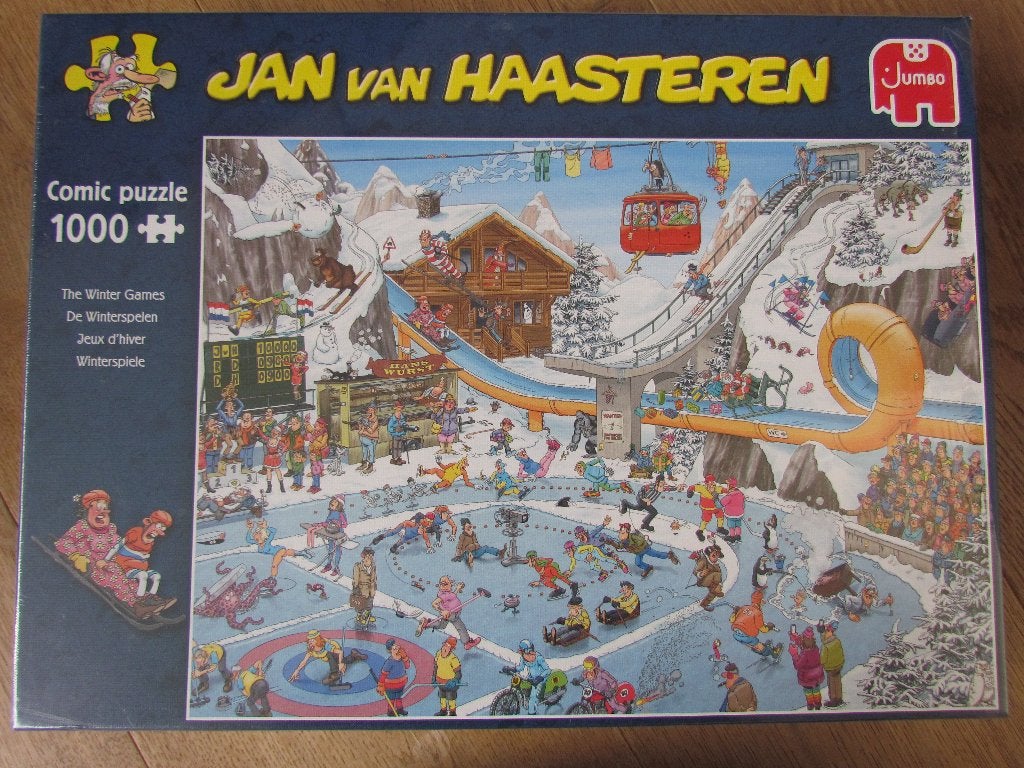 Puzzel Jan van Haasteren: De winterspelen, Ophalen, 500 t/m 1500 stukjes, Nieuw, Legpuzzel