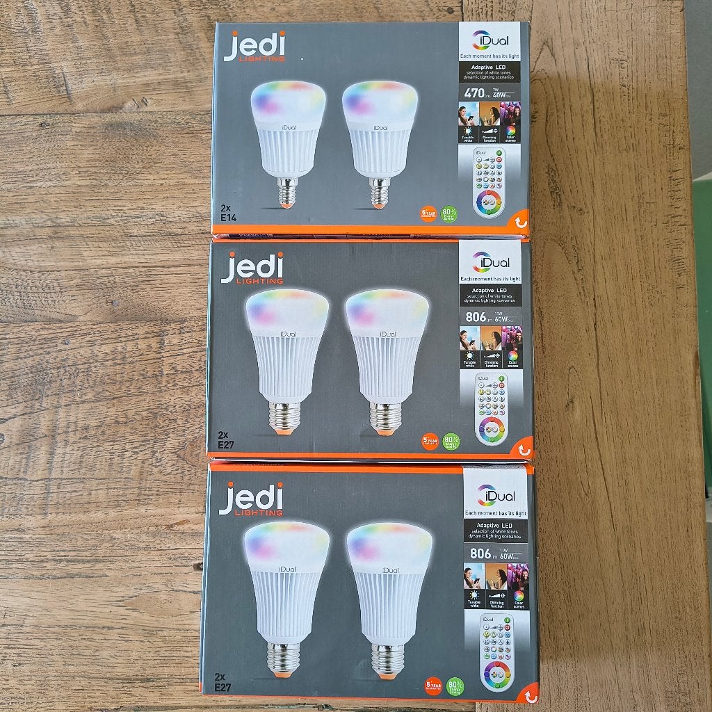 Jedi iDual LED lampen (kleurlampen met afstandsbediening), Led-lamp, Meerkleurig, Kleur aanpasbaar, Nieuw