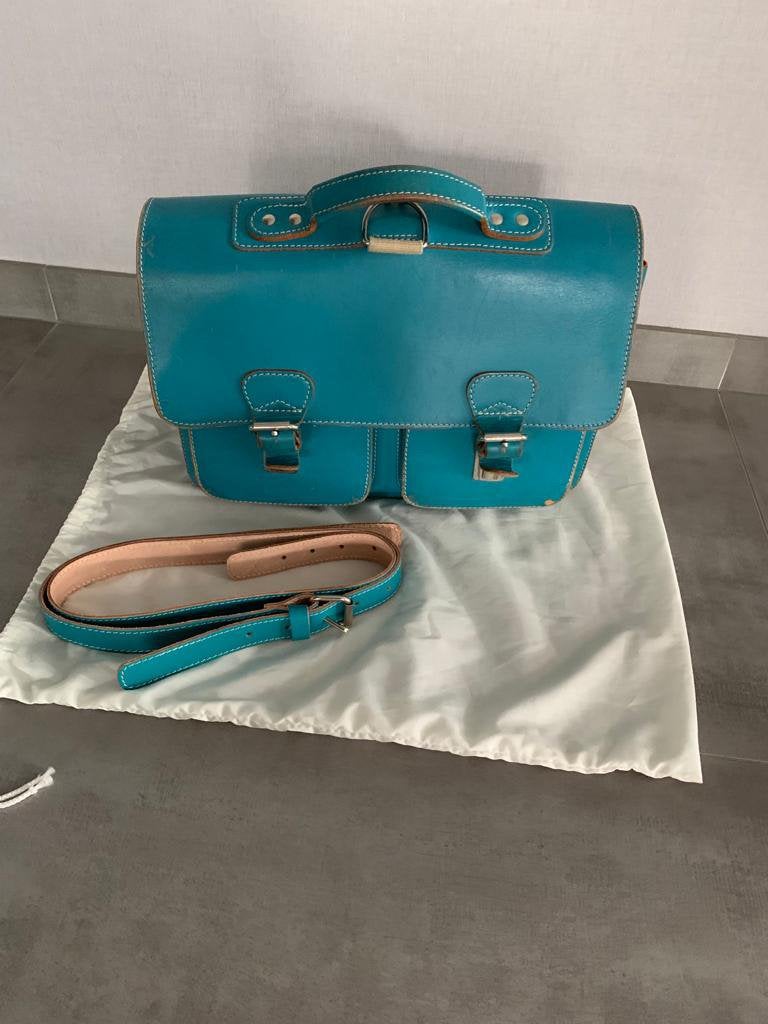 Ruitertas, Handtassen en Accessoires, Tassen | Schooltassen, Minder dan 30 cm, Aktetas of Boekentas, Leer, Gebruikt