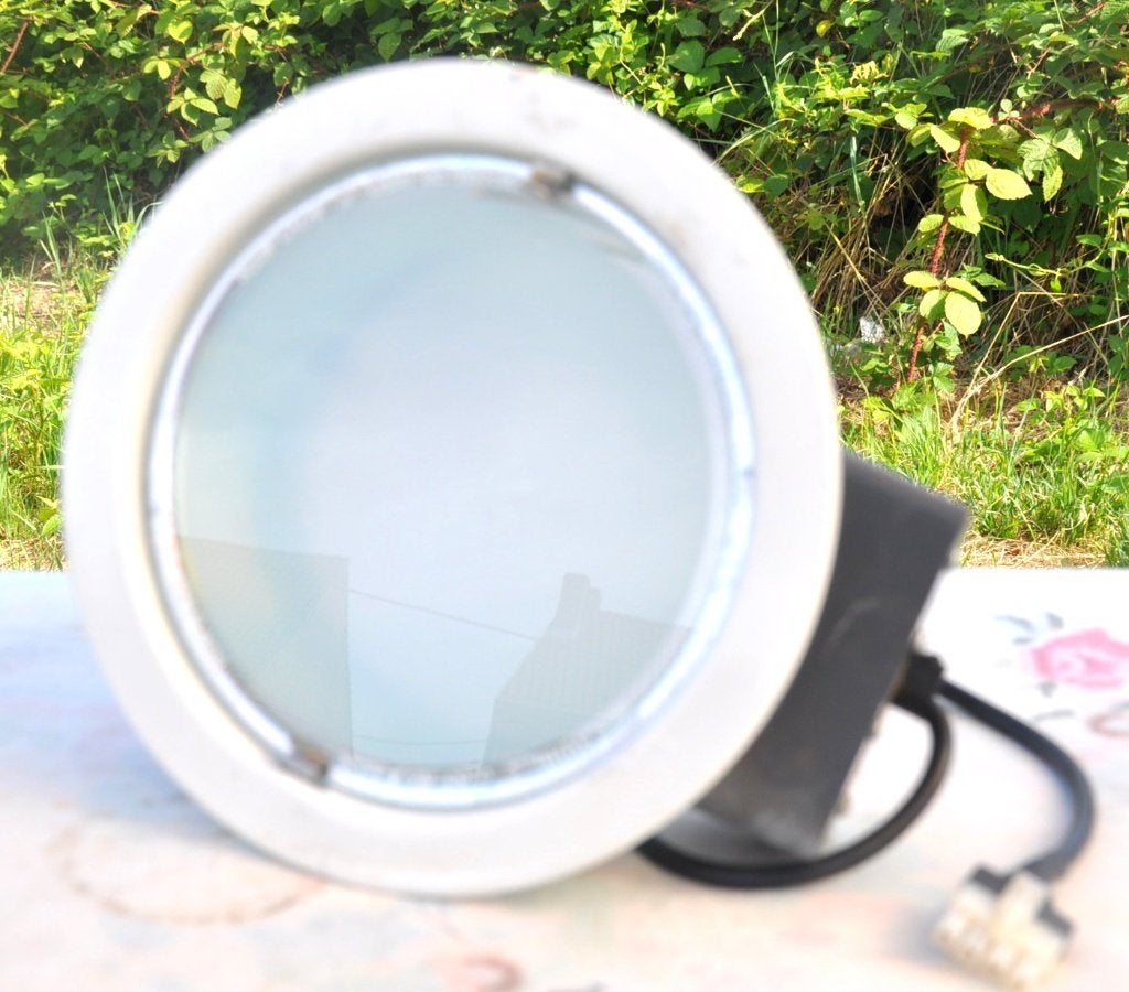 lampe ronde a encastrer double culot E27, Enlèvement ou Envoi, Comme neuf, Blanc, Verre