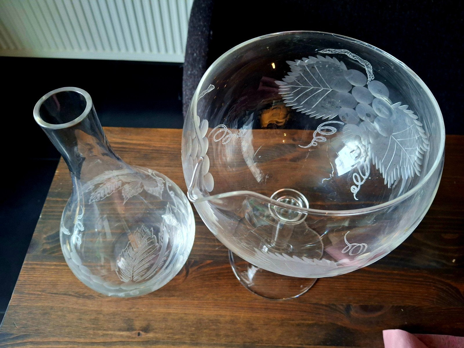 ​Vintage kristallen drankset / sangriaset Dandoy – Gesigneer, Antiek en Kunst, Ophalen