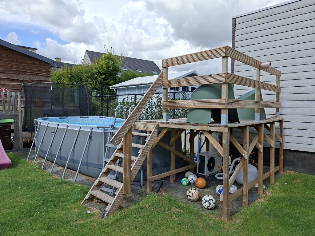 Zwembadset te kooop, Tuin en Terras, Zwembaden, Gebruikt, 300 cm of meer, Ovaal, Ophalen