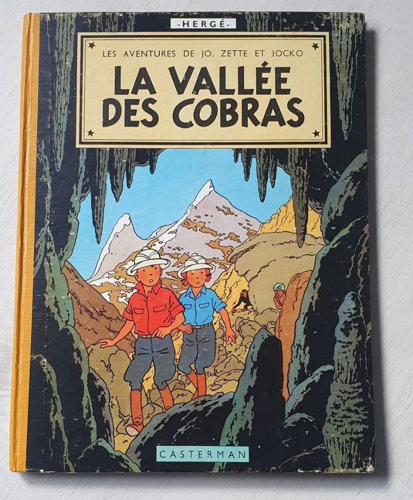 Jo, Zette, Jocko - De vallei van de cobra's, 1957 B20bis EO, Gelezen, Eén stripboek, Ophalen of Verzenden, Peyo / Hergé / Goscinny.