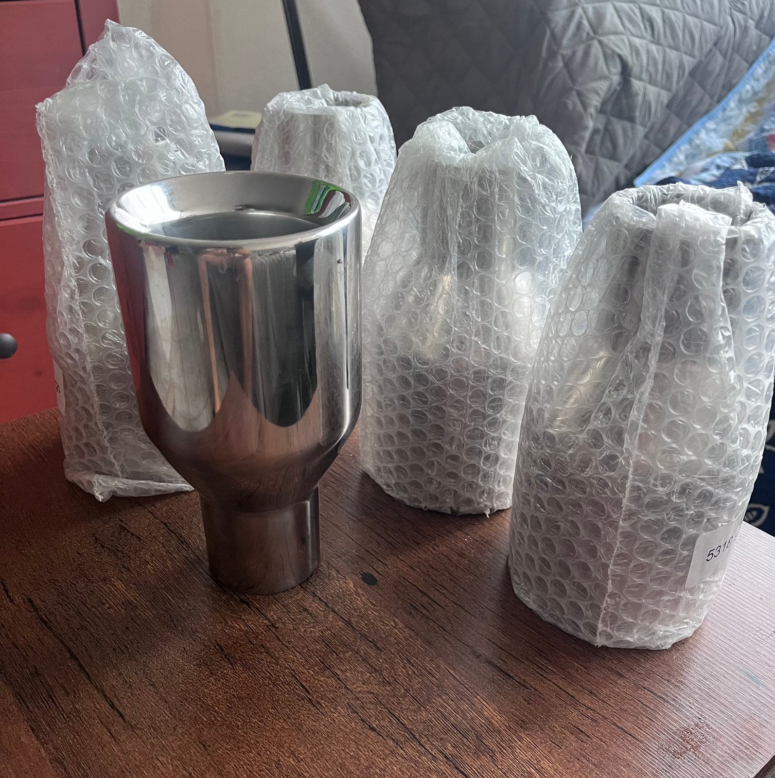 Lot de 5 embouts d’échappement inox chromé universels (NEUF), Enlèvement, Comme neuf