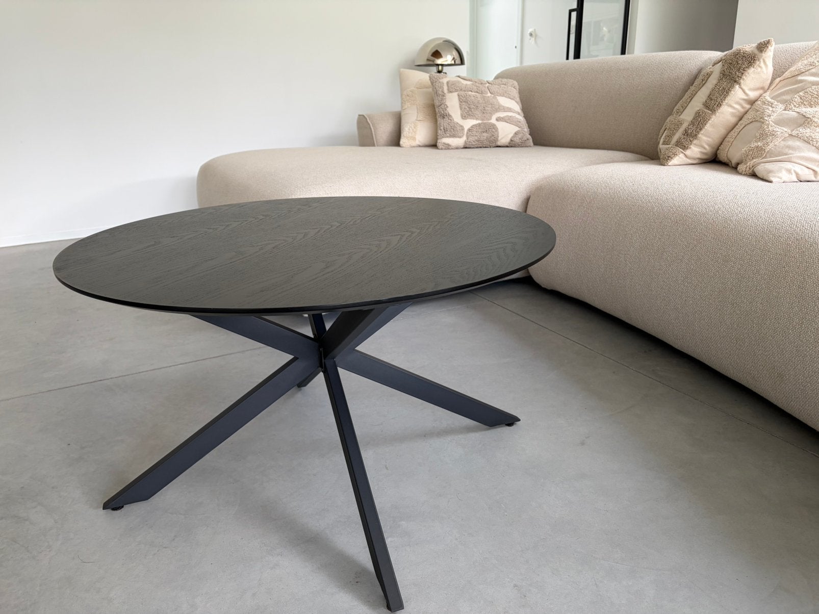 Table de salon design, plateau bois et pieds métalliques, Maison & Meubles, Enlèvement, Comme neuf