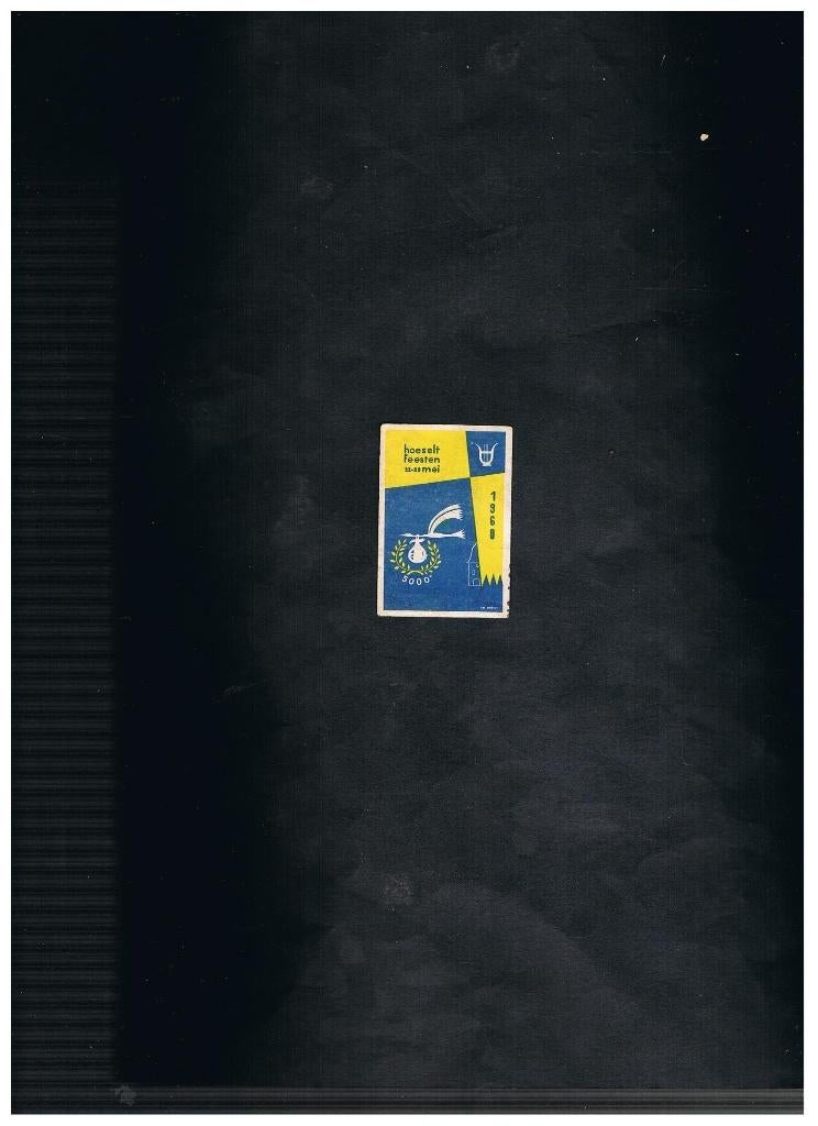 HOESELT OUD ETIKET 1960, Verzenden, Zo goed als nieuw, Luciferdoosjes of -merken