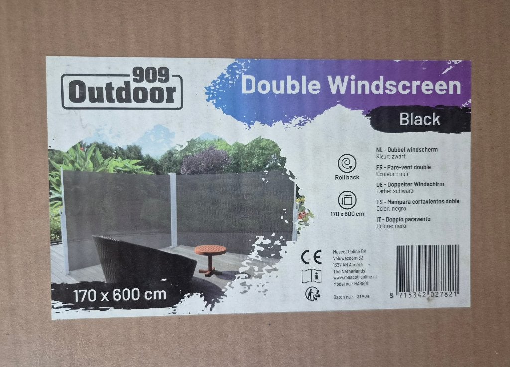 Windscherm (dubbel), Caravans en Kamperen, Ophalen, Nieuw
