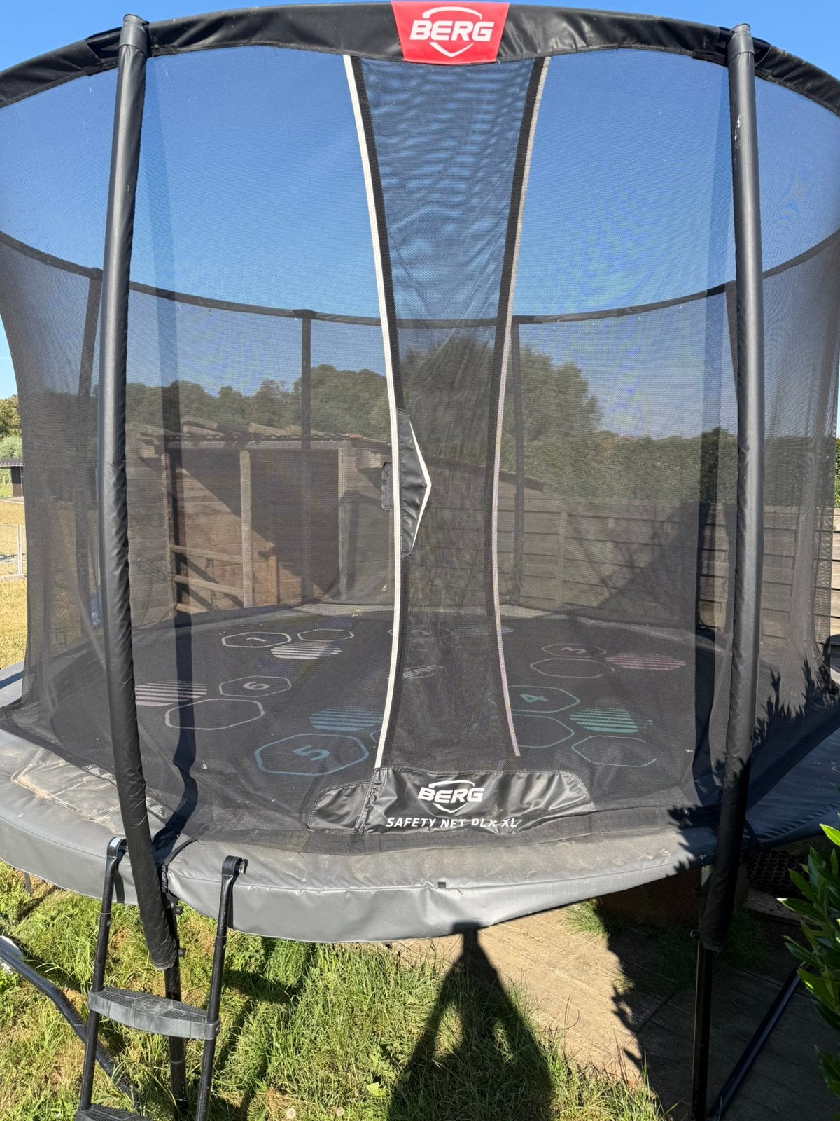 Berg champion level trampoline 430 + safety net DLX XL, Ophalen, Zo goed als nieuw