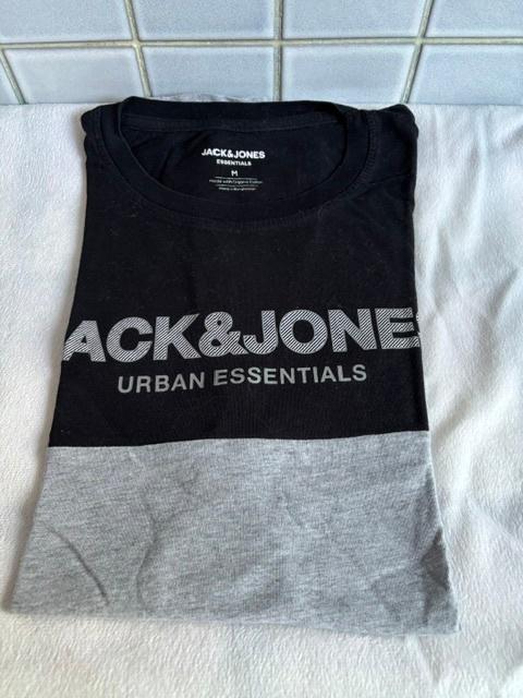 Jack & Jones grijs zwart T-shirt Medium, unisexe, Kleding | Heren, Ophalen, Maat 48/50 (M), Zwart, Nieuw