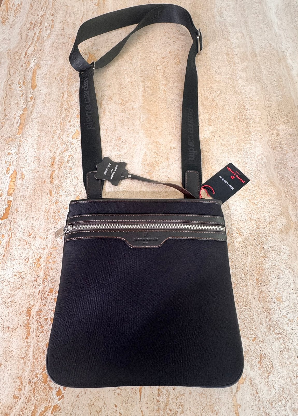 Nieuwe bruine handtas Pierre Cardin, Bruin, Nieuw, Leer, Ophalen