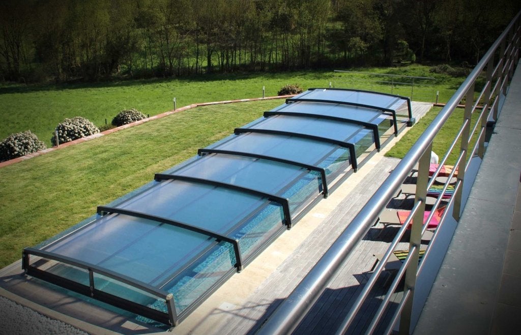 Abri piscine bas télescopique, Jardin & Terrasse, Accessoires de piscine, Neuf, Couverture de piscine, Envoi