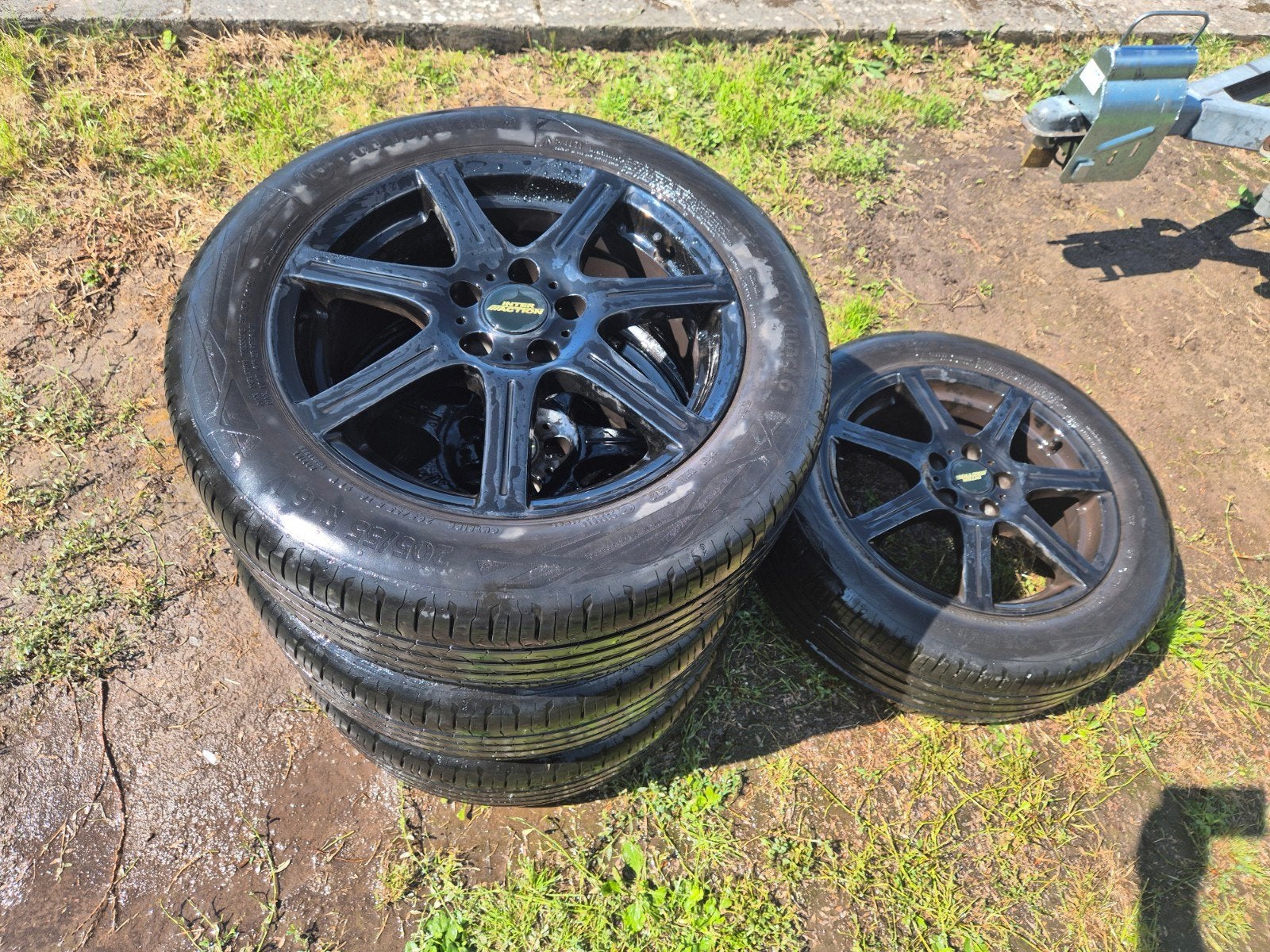 4 jantes opel 5x105 avec pneus, Enlèvement