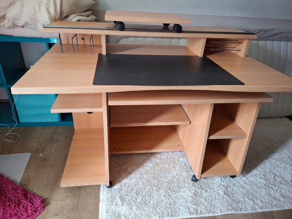 bureaumeubel, Maison & Meubles, Bureaux, Autres marques, Bureau d'ordinateur, 74 cm, Avec roues